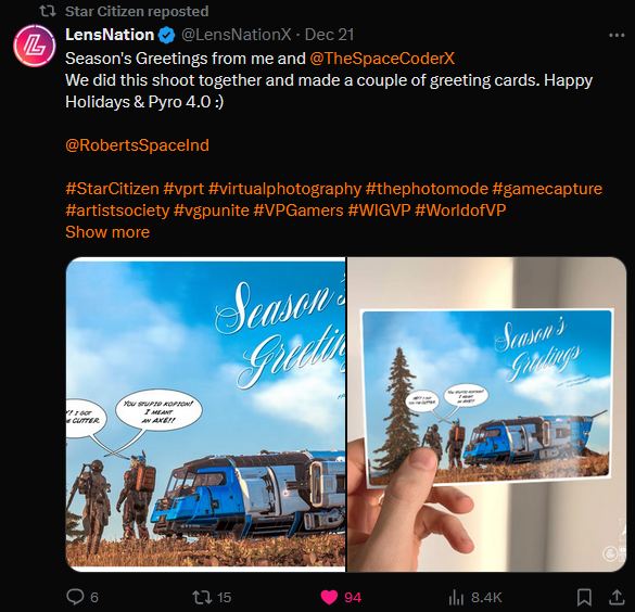 robertspaceindustries reposted lensnation post